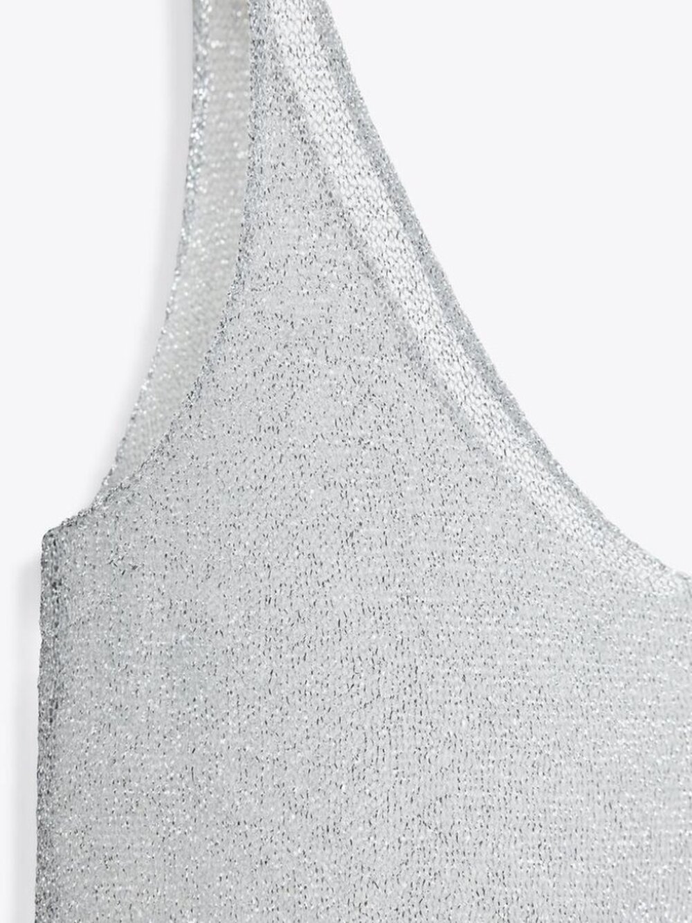 Zara Metallic Shimmer Strappy Top in Silver NWT - Picture 2 of 5